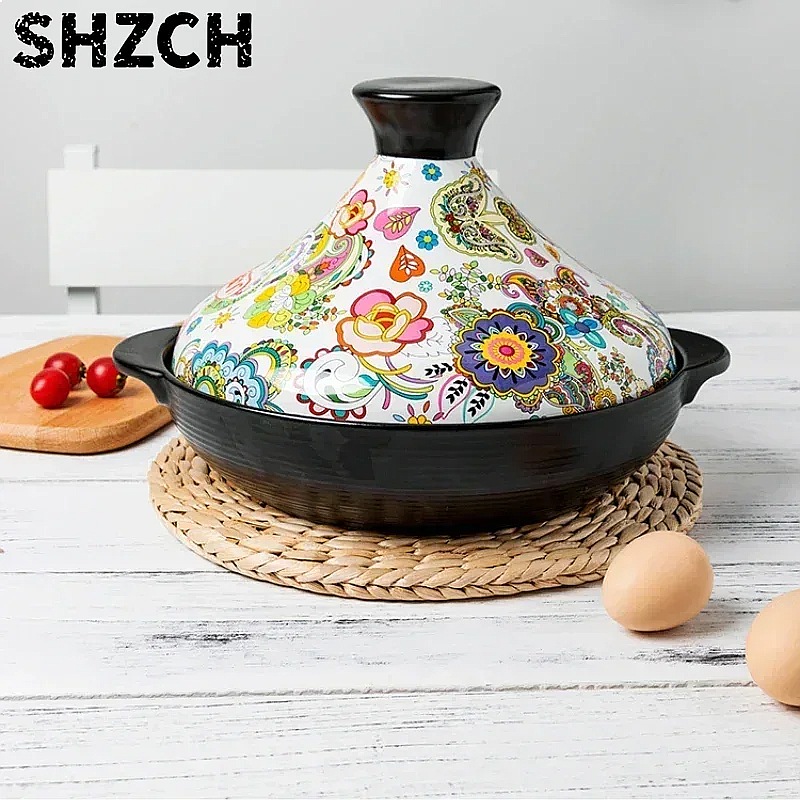 Tagine Clay Pot - 2L Ceramic Tagine Clay Pot Stew