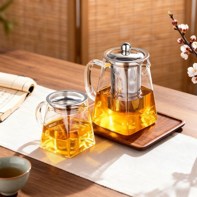 Home Cooking Appliances - Glass Teapot with Infuser Tea Set