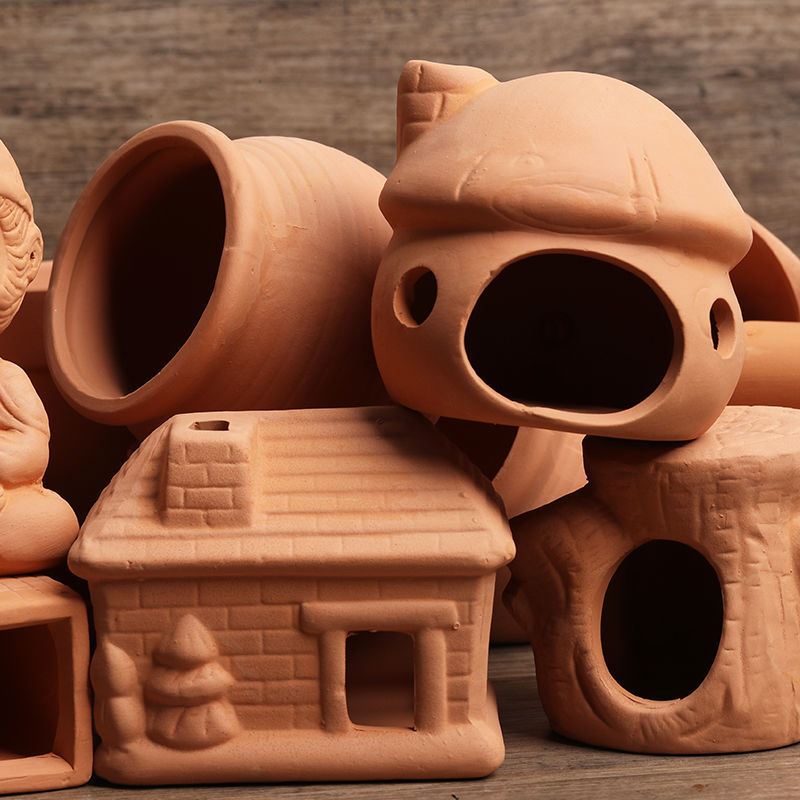Tagine Clay Pot - Aquarium Mini Ceramic Tank Fish Shrimp