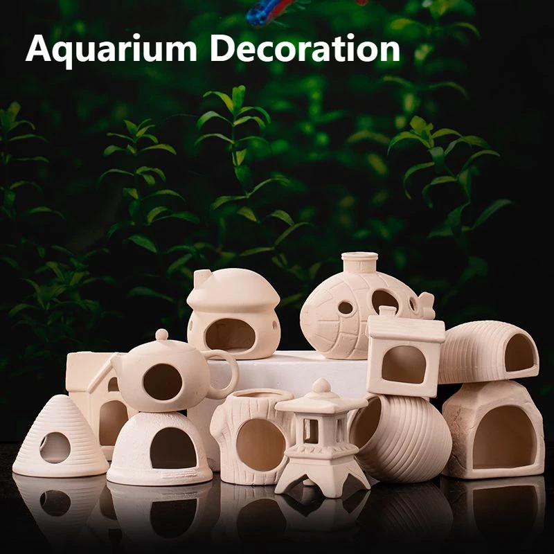 Tagine Clay Pot - Clay Aquarium Decoration Ceramics Fish Tank