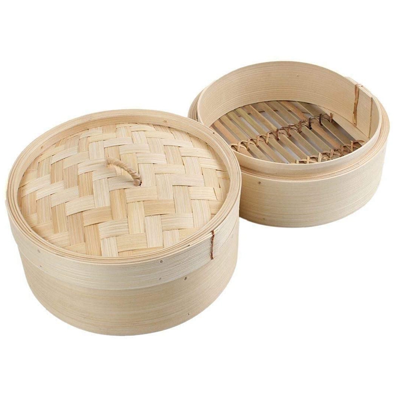 Bamboo Steamer 2 Tier 8 Inch D - Steamer Bamboo Set ulasan dan harga