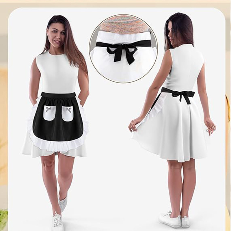Elegant Lace Short Apron With  - Home Cooking Service ulasan dan harga