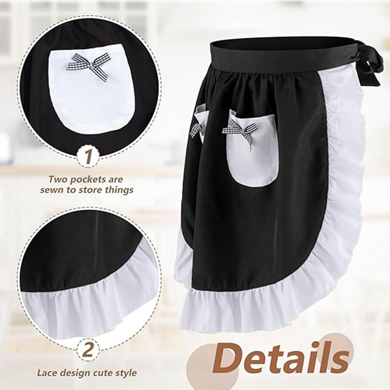 Elegant Lace Short Apron With  - Home Cooking Service ulasan dan harga