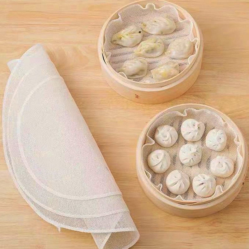 5Pcs 28CM Pure Cotton Steamer  - Steamer Bamboo Set ulasan dan harga