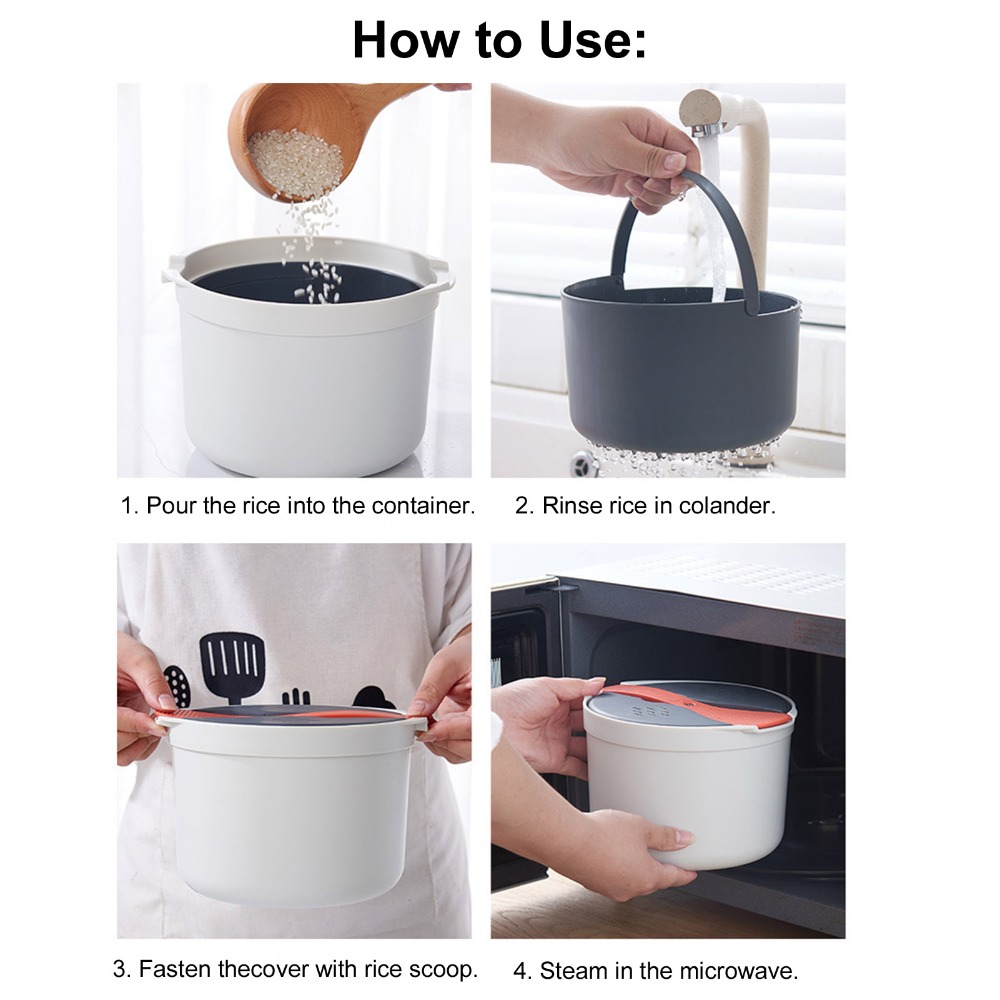Thick 2L Microwave Rice Cooker - Steamer Bamboo Set ulasan dan harga