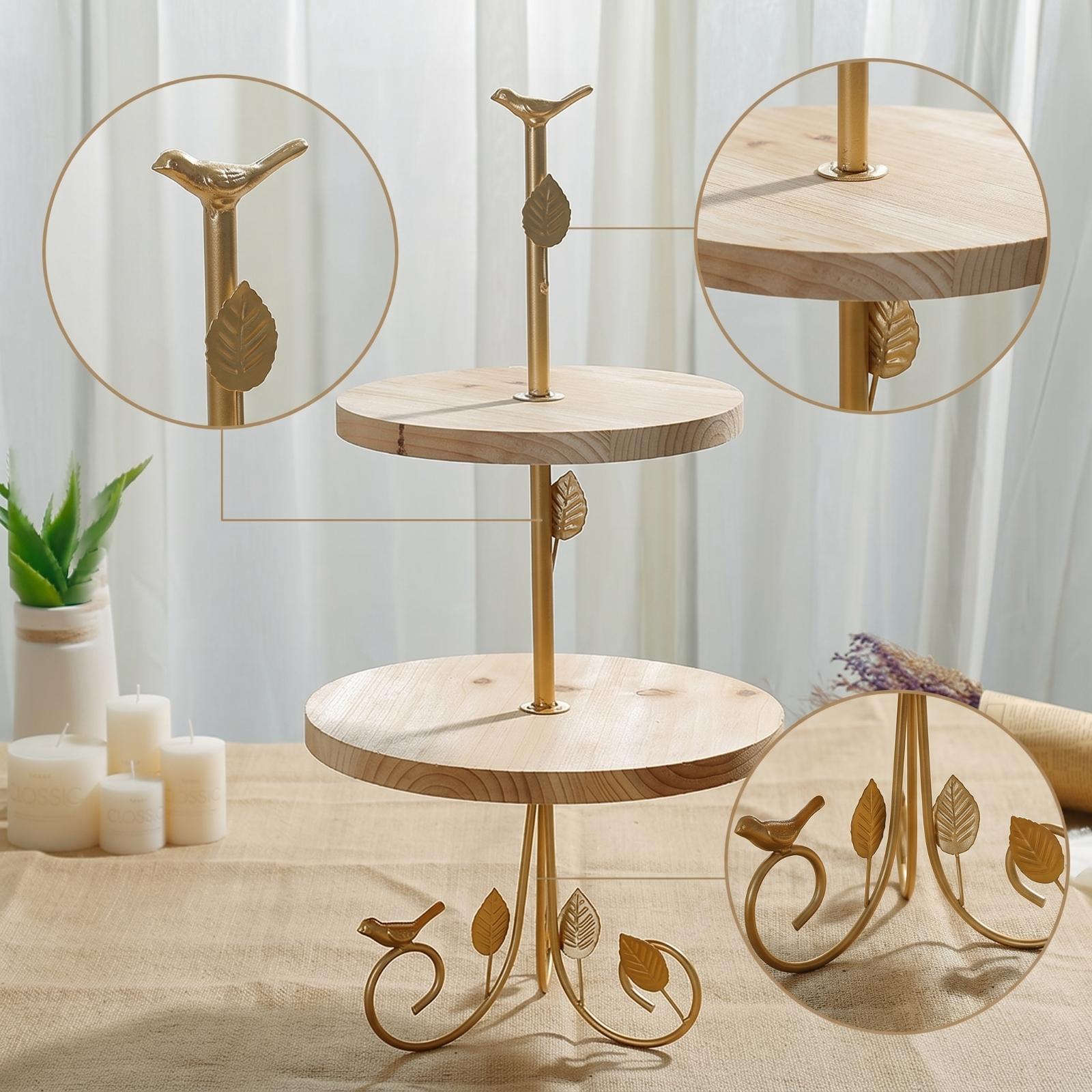 Two-Tier Dessert Stand Gold Cu - Home Cooking Host ulasan dan harga