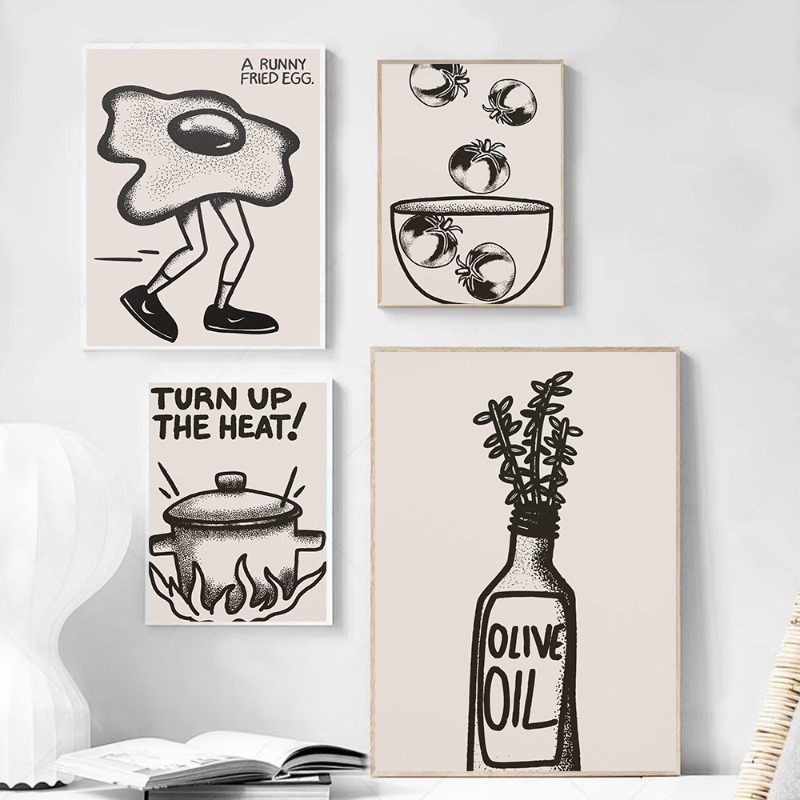 Minimalist Line Art Kitchen Wa - Home Cooking Quotes ulasan dan harga