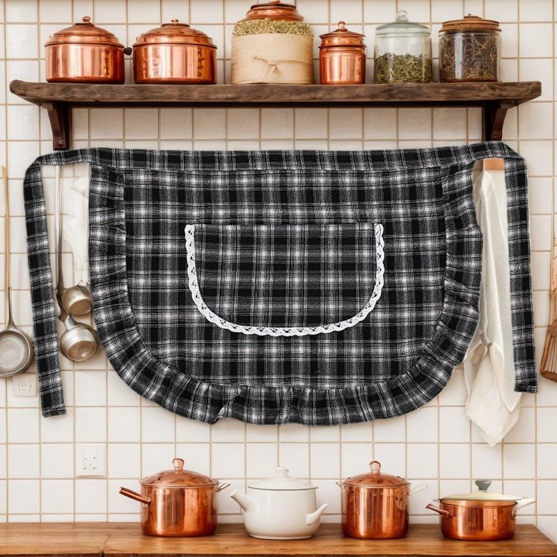 Apron Square Check Half Waist  - Home Cooking Service ulasan dan harga