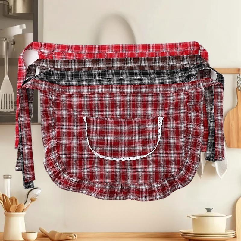 Apron Square Check Half Waist  - Home Cooking Service ulasan dan harga